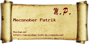 Mecsnober Patrik névjegykártya